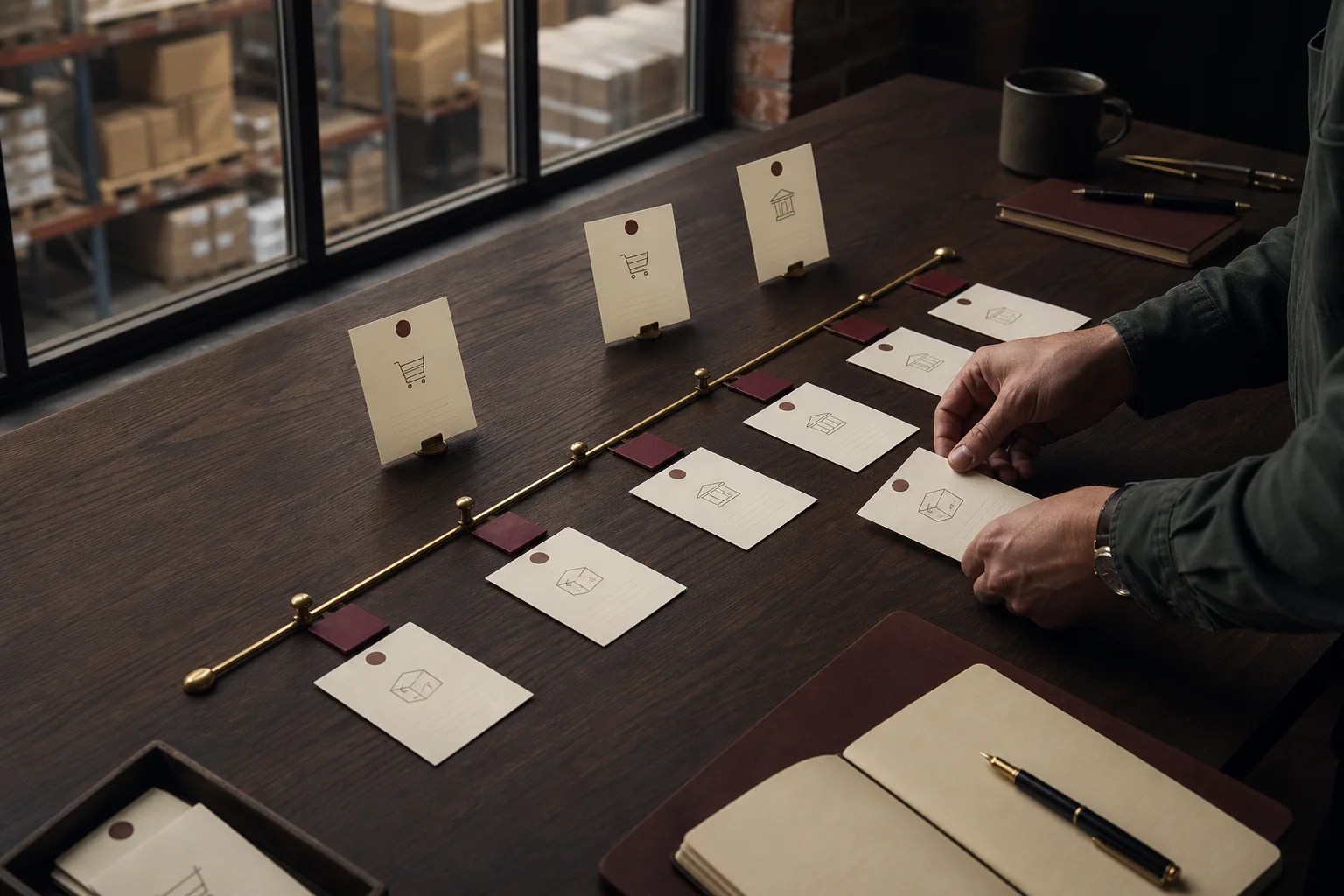 Tactile ecommerce cash flow plan with payout, stock and expense milestones