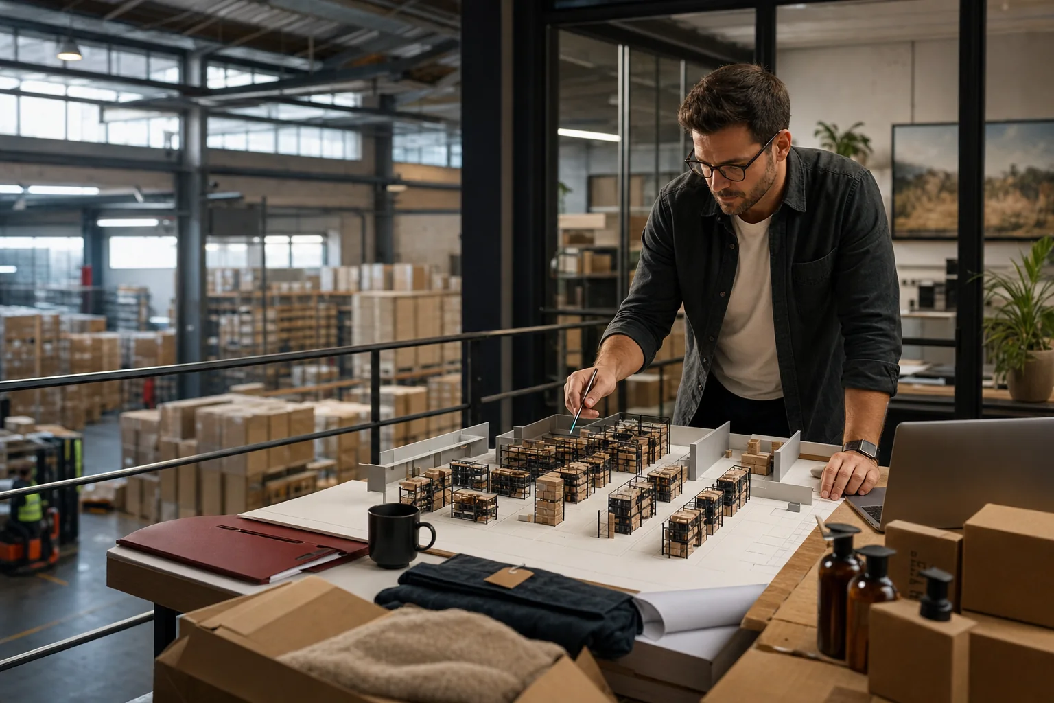 Founder planning the financial scale-up of a growing ecommerce warehouse